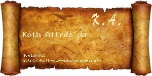 Koth Alfréda névjegykártya